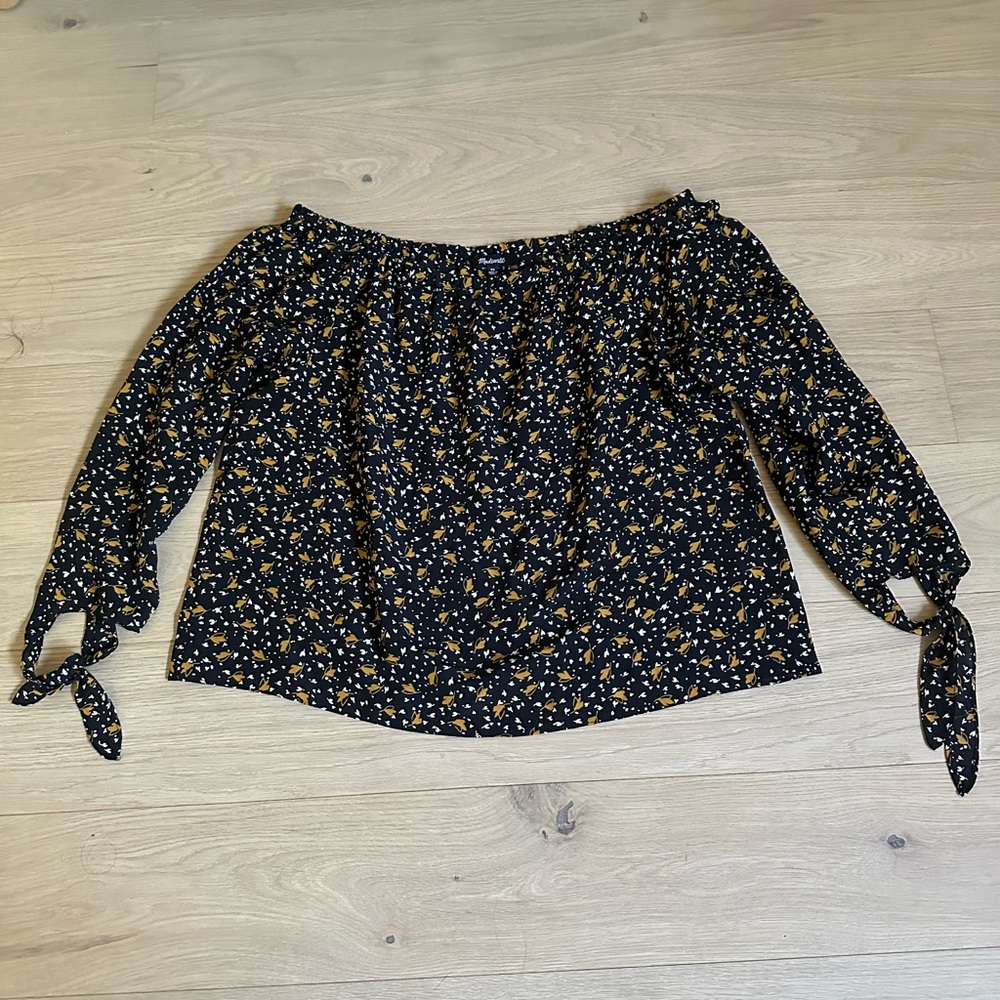 Madewell Off the Shoulder Falling Leaves Blouse Size XS